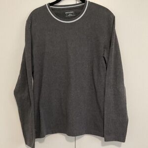 Dark Gray Long Sleeve Crew Neck Tee Shirt